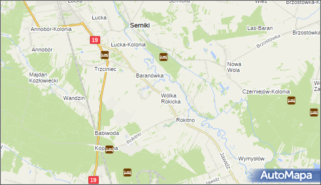 mapa Wólka Rokicka, Wólka Rokicka na mapie Targeo