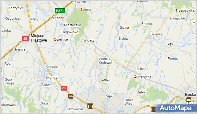 mapa Wróblik Królewski, Wróblik Królewski na mapie Targeo