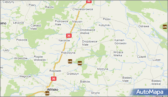 mapa Wrząca Śląska, Wrząca Śląska na mapie Targeo