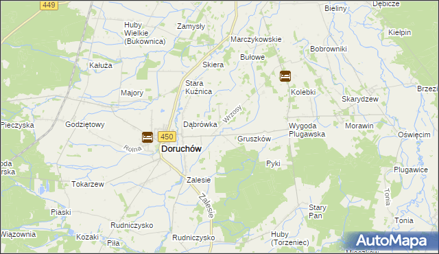 mapa Wrzosy gmina Doruchów, Wrzosy gmina Doruchów na mapie Targeo