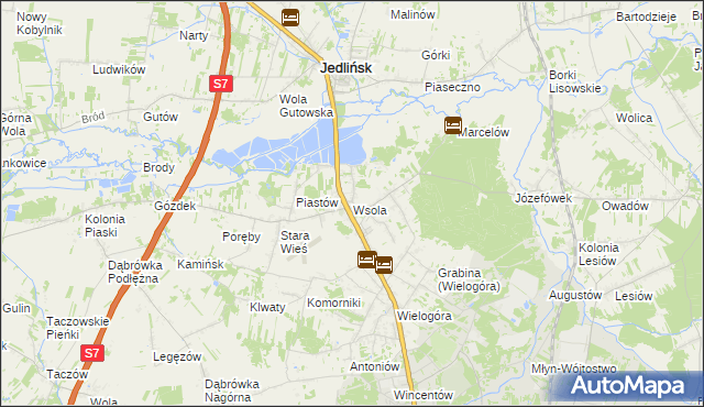 mapa Wsola, Wsola na mapie Targeo