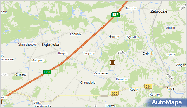 mapa Wszebory gmina Dąbrówka, Wszebory gmina Dąbrówka na mapie Targeo