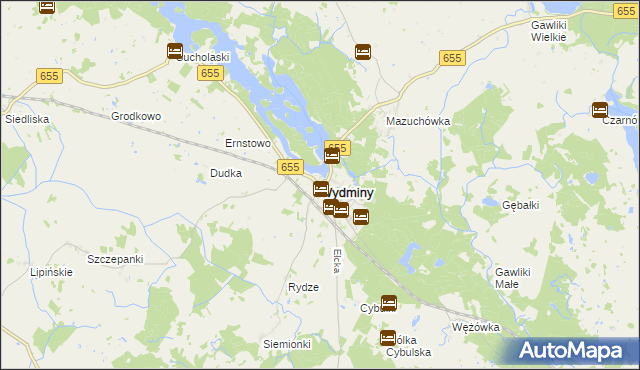 mapa Wydminy, Wydminy na mapie Targeo