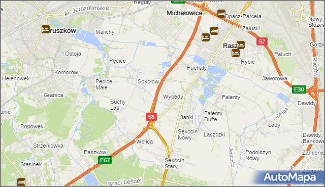 mapa Wypędy, Wypędy na mapie Targeo