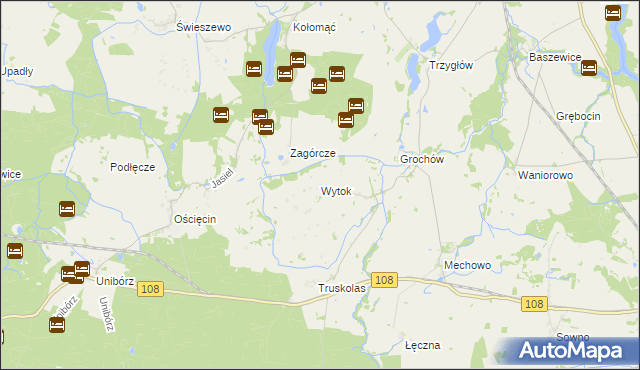 mapa Wytok, Wytok na mapie Targeo