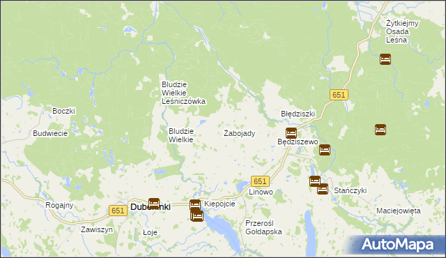 mapa Żabojady, Żabojady na mapie Targeo