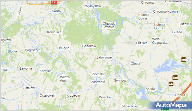 mapa Zaborowie, Zaborowie na mapie Targeo