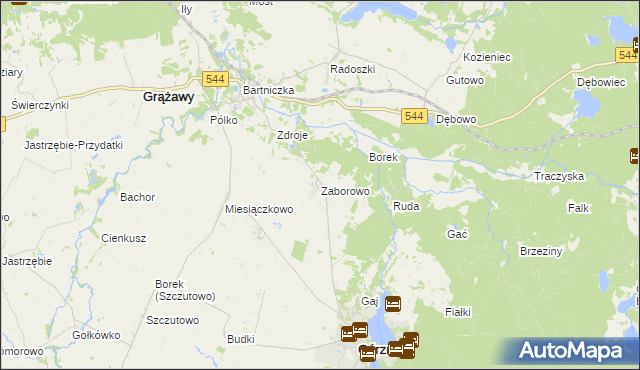 mapa Zaborowo gmina Górzno, Zaborowo gmina Górzno na mapie Targeo