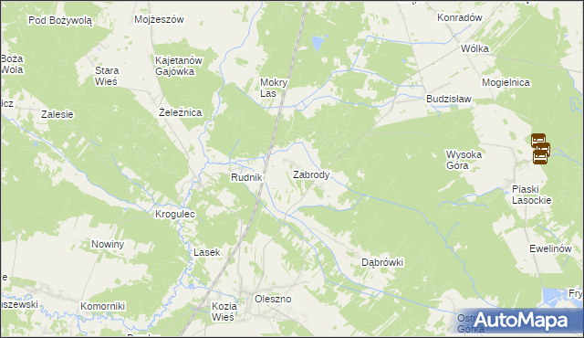 mapa Zabrody gmina Krasocin, Zabrody gmina Krasocin na mapie Targeo