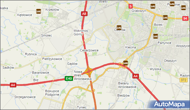 mapa Zabrodzie gmina Kąty Wrocławskie, Zabrodzie gmina Kąty Wrocławskie na mapie Targeo