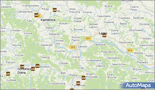 mapa Zabrzeż, Zabrzeż na mapie Targeo