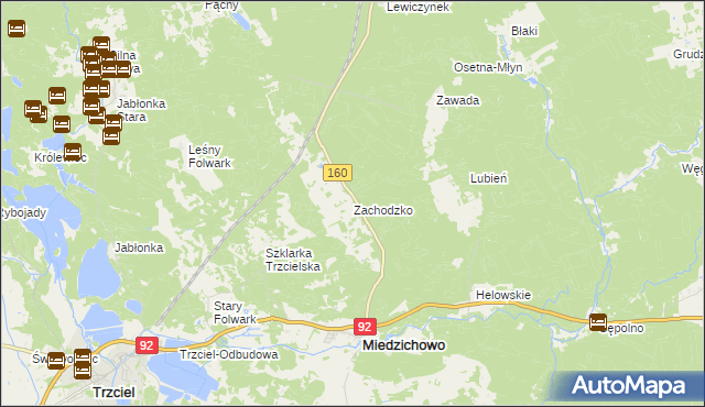 mapa Zachodzko, Zachodzko na mapie Targeo