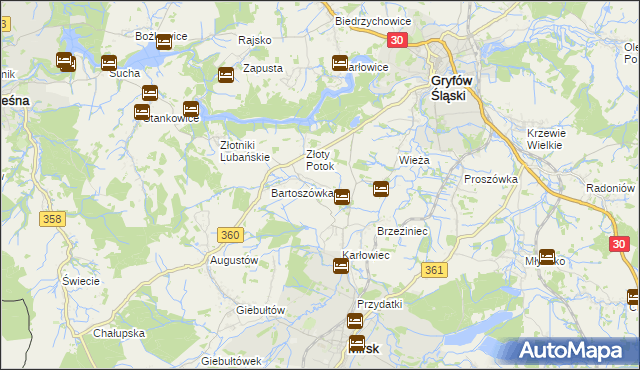 mapa Zacisze gmina Leśna, Zacisze gmina Leśna na mapie Targeo