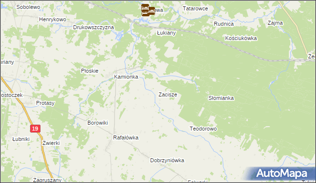 mapa Zacisze gmina Zabłudów, Zacisze gmina Zabłudów na mapie Targeo