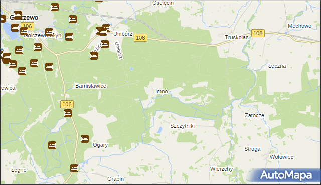 mapa Zagórz gmina Nowogard, Zagórz gmina Nowogard na mapie Targeo