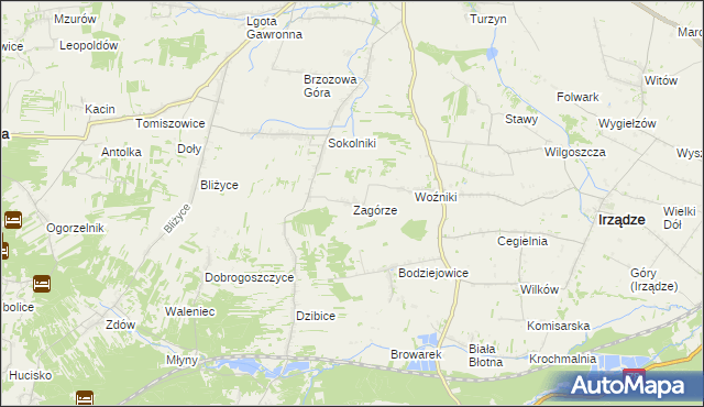mapa Zagórze gmina Niegowa, Zagórze gmina Niegowa na mapie Targeo