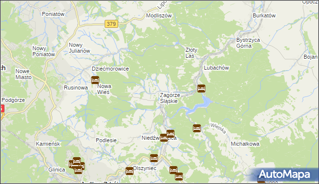 mapa Zagórze Śląskie, Zagórze Śląskie na mapie Targeo