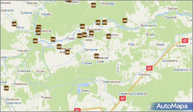 mapa Załęcze Małe, Załęcze Małe na mapie Targeo