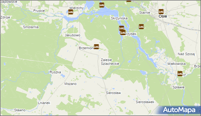 mapa Zalesie Szlacheckie, Zalesie Szlacheckie na mapie Targeo