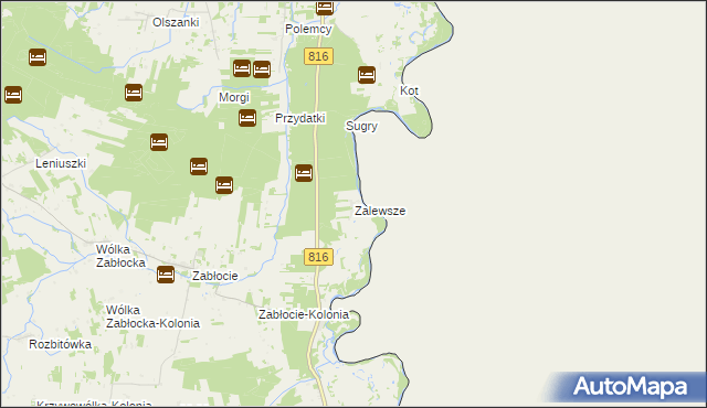 mapa Zalewsze, Zalewsze na mapie Targeo