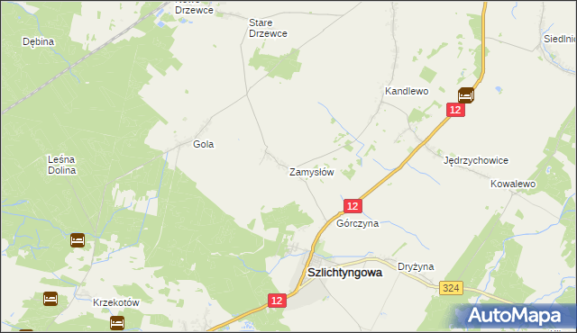 mapa Zamysłów, Zamysłów na mapie Targeo