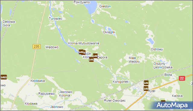 mapa Zapora, Zapora na mapie Targeo