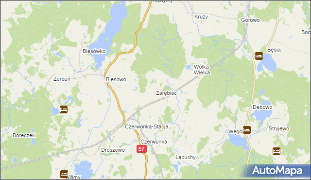 mapa Zarębiec, Zarębiec na mapie Targeo