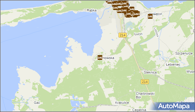 mapa Żarnowska, Żarnowska na mapie Targeo