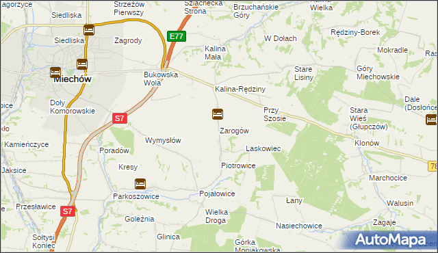 mapa Zarogów, Zarogów na mapie Targeo