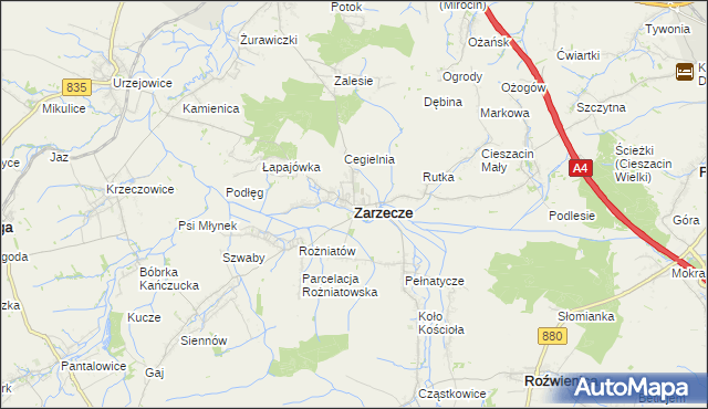 mapa Zarzecze powiat przeworski, Zarzecze powiat przeworski na mapie Targeo