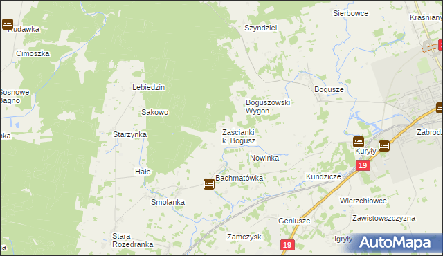 mapa Zaścianki k. Bogusz, Zaścianki k. Bogusz na mapie Targeo
