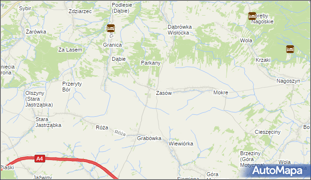 mapa Zasów, Zasów na mapie Targeo