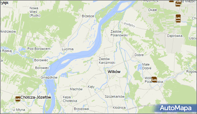 mapa Zastów Karczmiski, Zastów Karczmiski na mapie Targeo