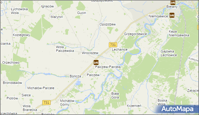 mapa Zastruże gmina Warka, Zastruże gmina Warka na mapie Targeo