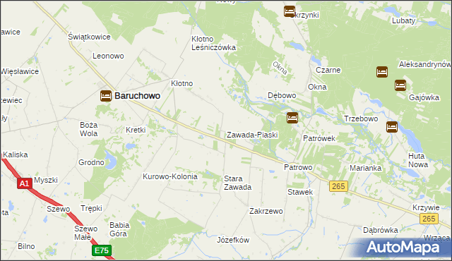 mapa Zawada-Piaski, Zawada-Piaski na mapie Targeo