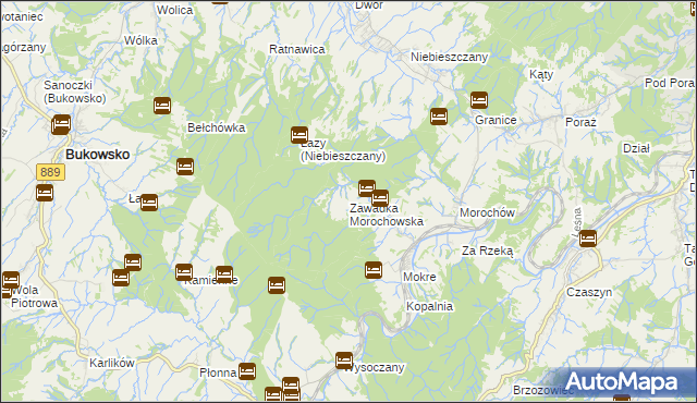 mapa Zawadka Morochowska, Zawadka Morochowska na mapie Targeo