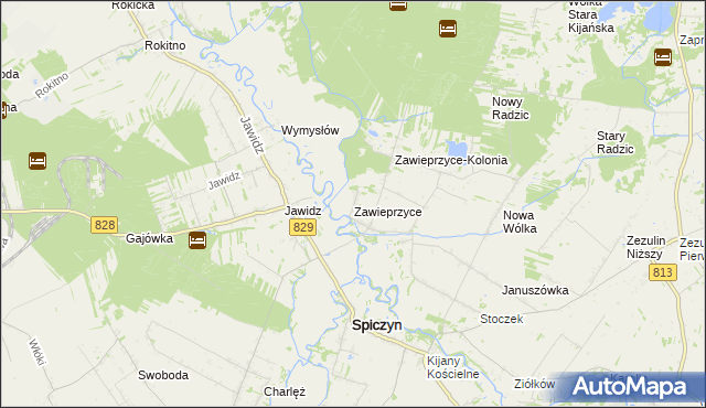 mapa Zawieprzyce, Zawieprzyce na mapie Targeo