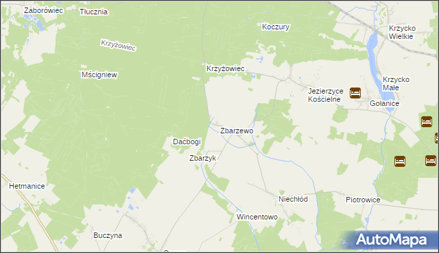 mapa Zbarzewo, Zbarzewo na mapie Targeo