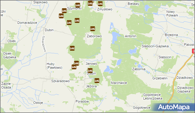 mapa Żbiki gmina Jutrosin, Żbiki gmina Jutrosin na mapie Targeo