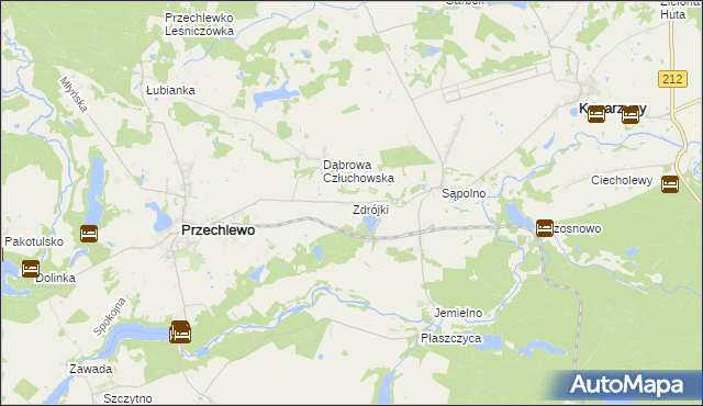 mapa Zdrójki gmina Przechlewo, Zdrójki gmina Przechlewo na mapie Targeo