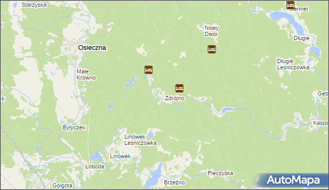 mapa Zdrójno gmina Osieczna, Zdrójno gmina Osieczna na mapie Targeo