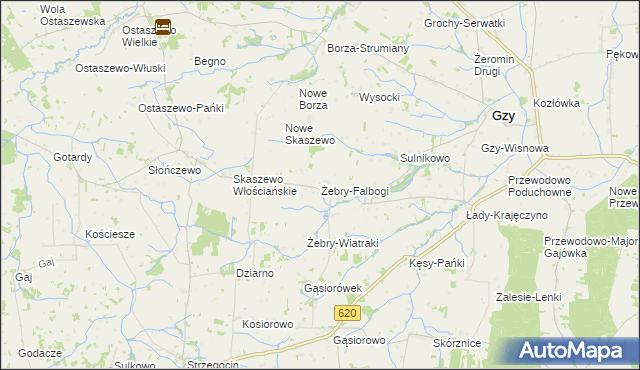 mapa Żebry-Falbogi, Żebry-Falbogi na mapie Targeo