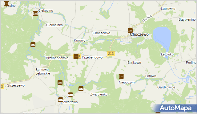 mapa Żelazno gmina Choczewo, Żelazno gmina Choczewo na mapie Targeo
