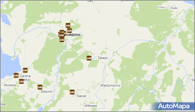 mapa Żelazo gmina Smołdzino, Żelazo gmina Smołdzino na mapie Targeo