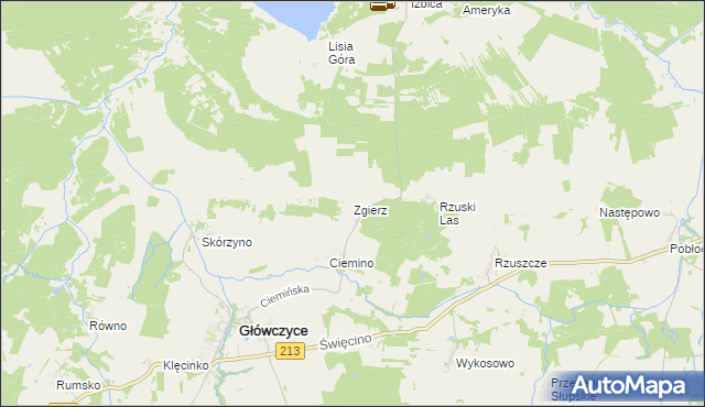mapa Zgierz gmina Główczyce, Zgierz gmina Główczyce na mapie Targeo