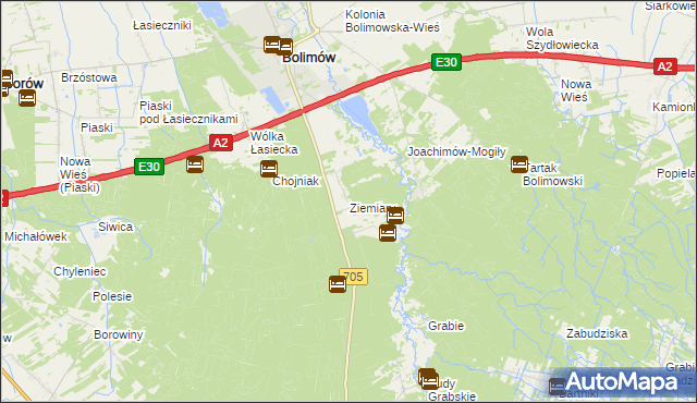 mapa Ziemiary, Ziemiary na mapie Targeo