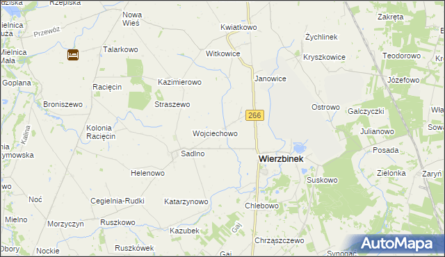 mapa Ziemięcin gmina Wierzbinek, Ziemięcin gmina Wierzbinek na mapie Targeo