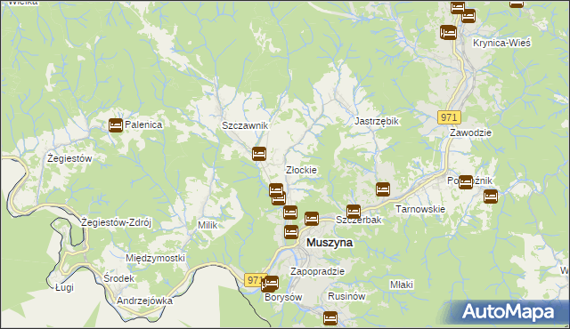 mapa Złockie, Złockie na mapie Targeo