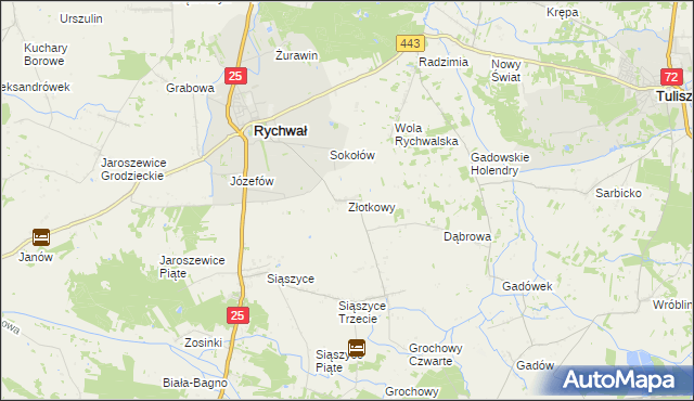 mapa Złotkowy, Złotkowy na mapie Targeo