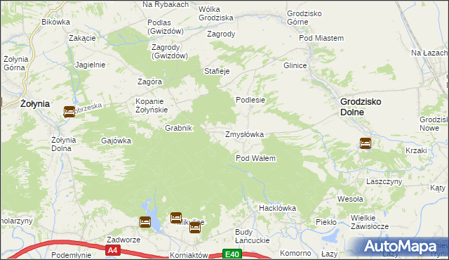 mapa Zmysłówka gmina Grodzisko Dolne, Zmysłówka gmina Grodzisko Dolne na mapie Targeo